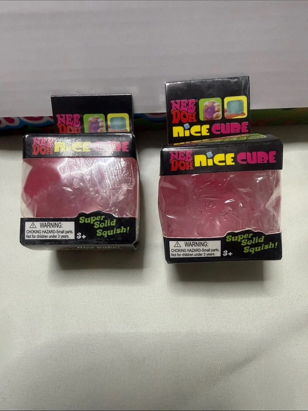 Sets of 2 NEE DOH Nice Cube Pink Stress Relief Squishy - 2 Pack